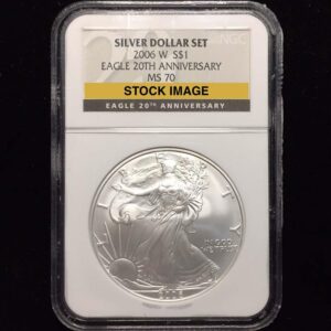 2006-W Silver Eagle MS70 *NGC* 20TH ANNIVERSARY
